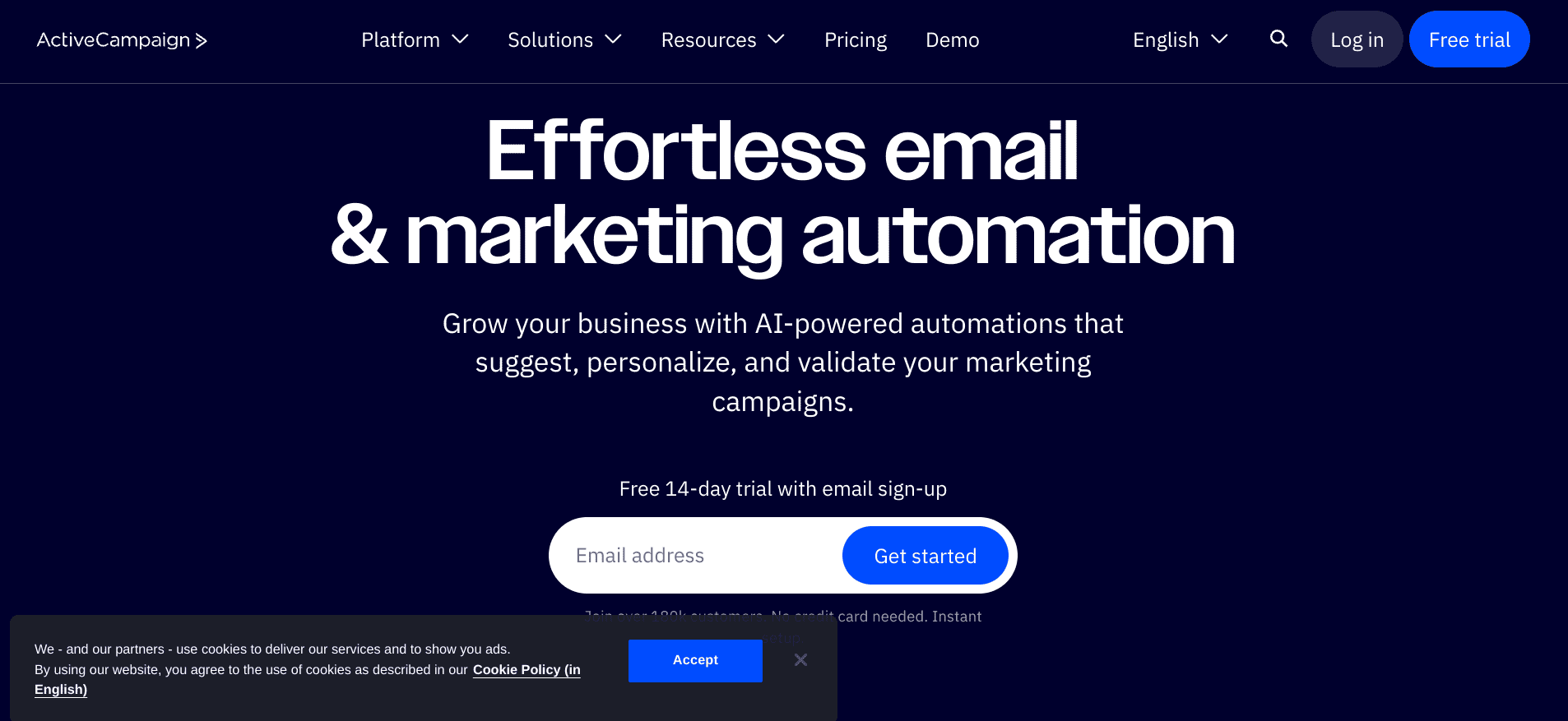 ActiveCampaign - Landing page