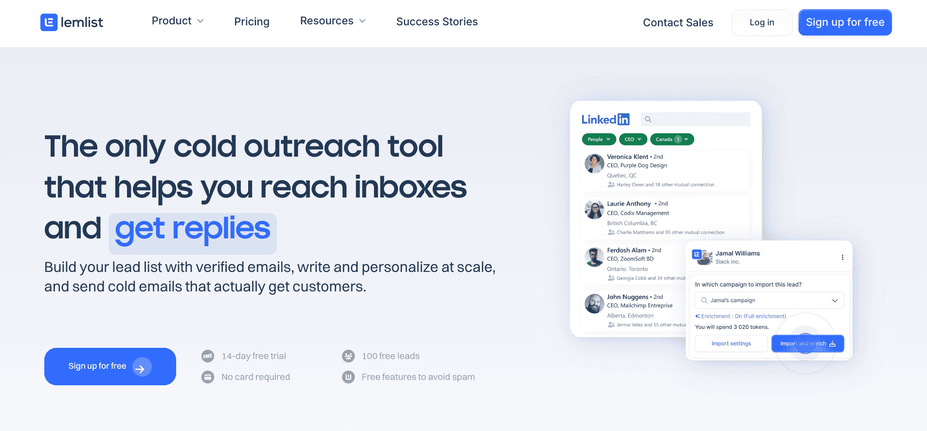 Lemlist - Landing page