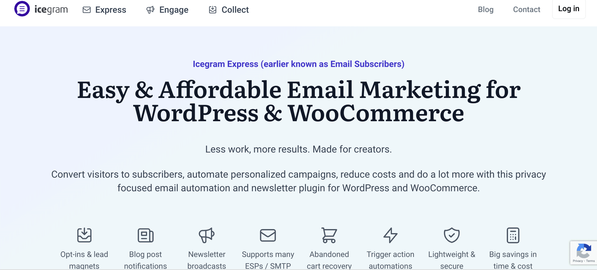 Icegram Express - Landing page